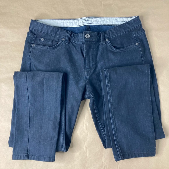 Lands' End Canvas 1963 super slim fit size 9 jeans in dark blue like new! - Picture 7 of 16